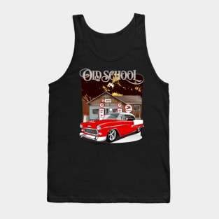 1955 Gypsy Red Chevy Bel Air Old School Print Tank Top